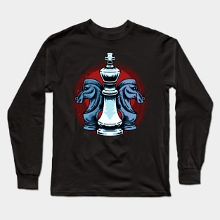 Chess Pieces King And Knight Chess Players Long Sleeve T-Shirt